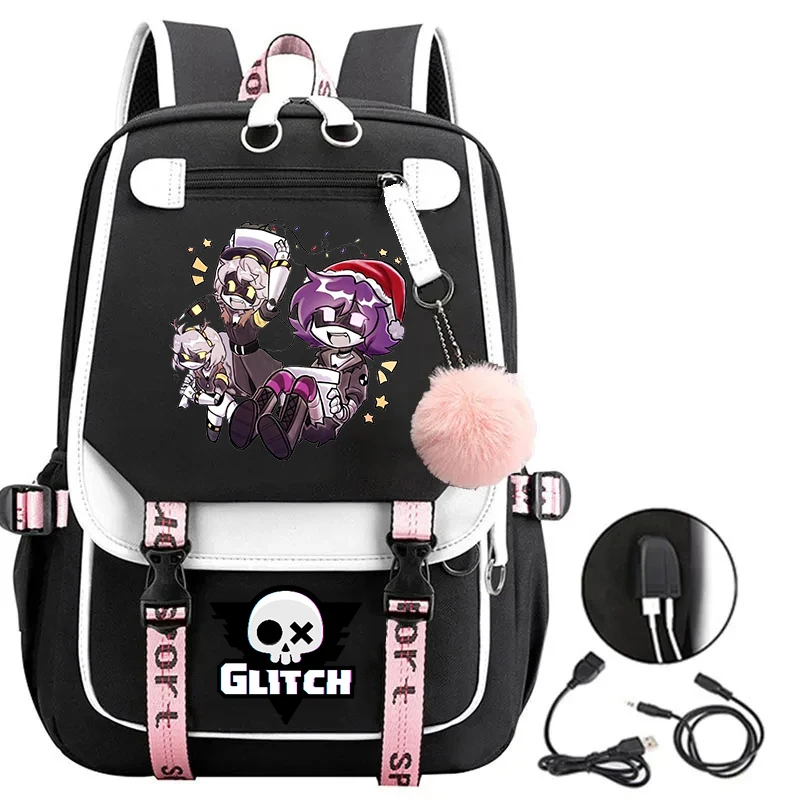 حقائب ظهر على الطراز الكوري للقتل بدون طيار للمراهقين والبنات حقيبة مدرسية عصرية برسوم كارتونية أنيمي ذات سعة عالية حقيبة ظهر بمنفذ USB للطلاب
