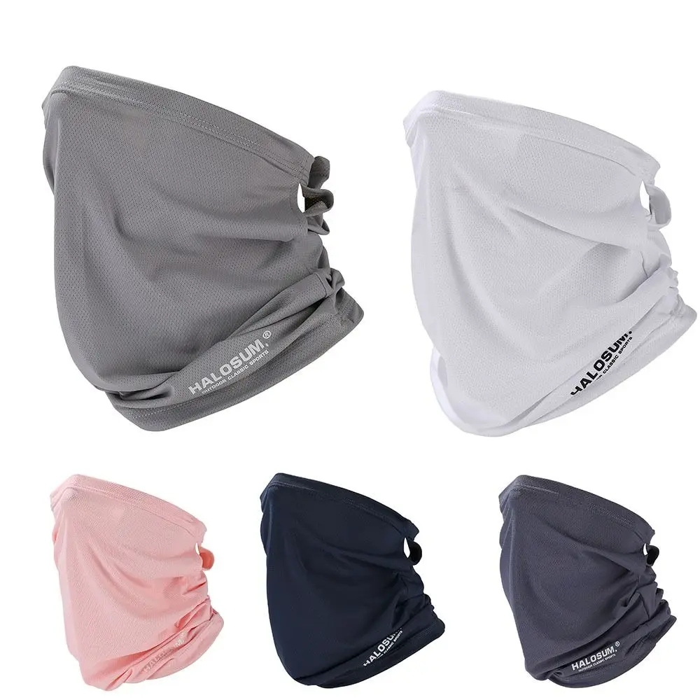 夏用の薄い日焼け止めマスク,速乾性のアンチ紫外線マスク,アイスシルク,日焼け止めベール,通気性のあるスプライシングベール,新品