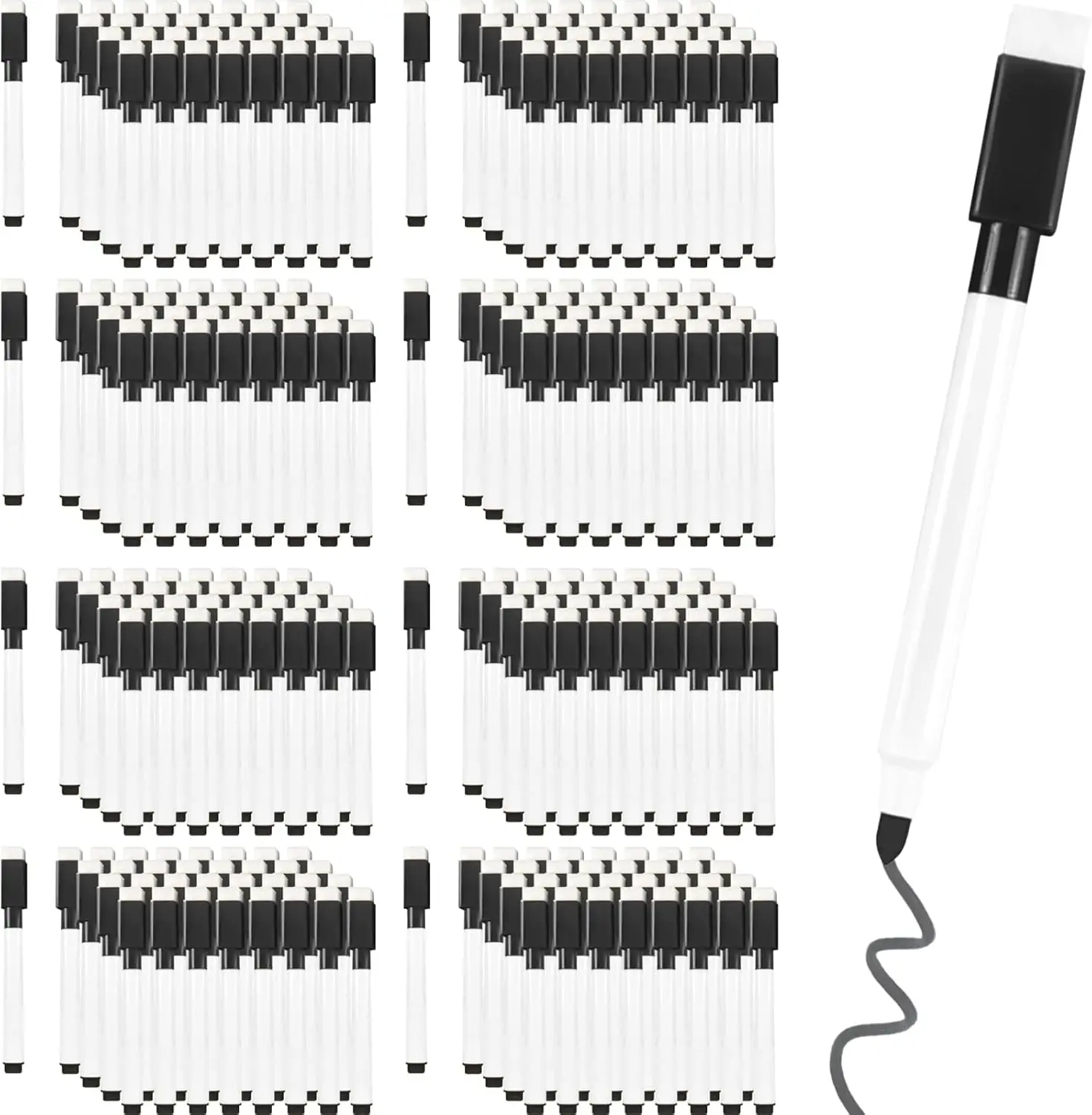 

200 шт. маркеры для досок с тонким кончиком и ластиком, маркеры для сухого стирания с низким запахом, оптом для использования в классе, офисе и дома