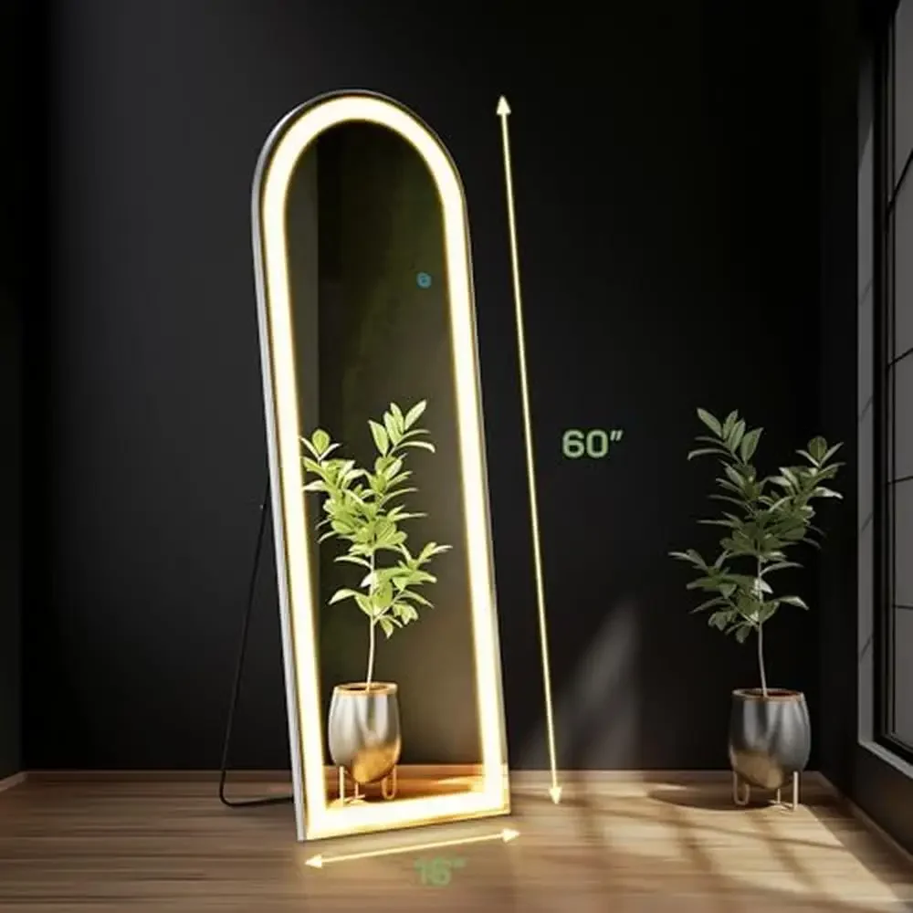 LED Lighted Full Length Arched Mirror 16