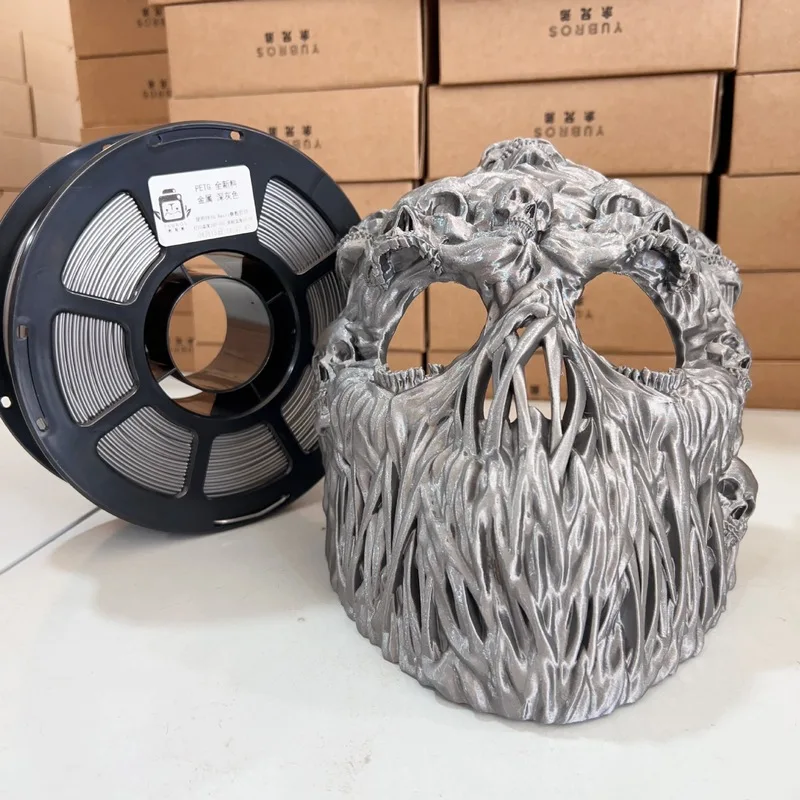 Yubros 3D Printer Filament PETG Metallic Dark Gray 1Kg 1.75Mm Accuracy Spool 3D Printing Material  DIY Creative Projects