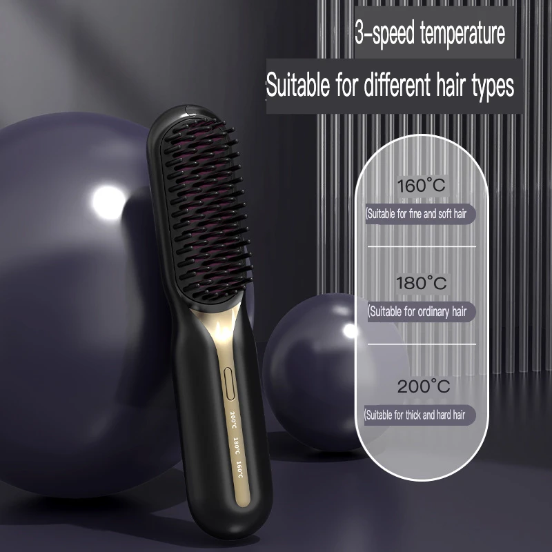 The New Rechargeable Portable, Fashionable, Of Good Quality. Negative Ion Soft And Care Is Wireless Straight Hair Comb