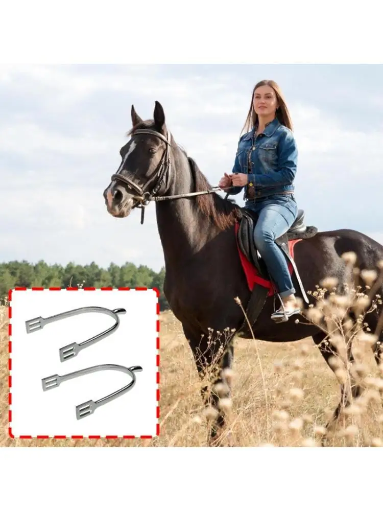 652F 1 par espuelas montar inglesas en forma U para hombre, aleación Zinc, diseño ligero, cabeza estrella hueca