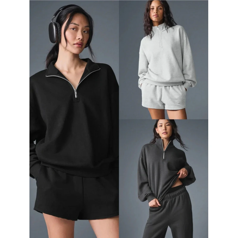 Felpa in pile unisex invernale spessa calda con collo alto giacca con zip vestibilità ampia sportiva casual abbigliamento esterno per uomini e donne