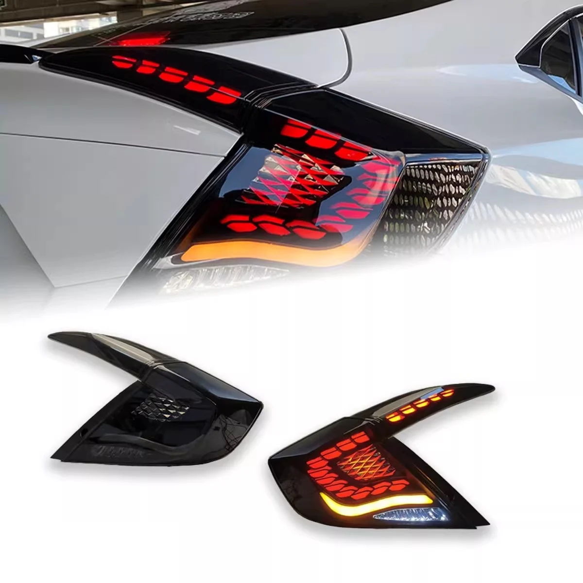 

LED Taillight Assembly for Honda civic 10th 16-20 modified Car Brake Backup Lamp with Dynamic Turn signal
