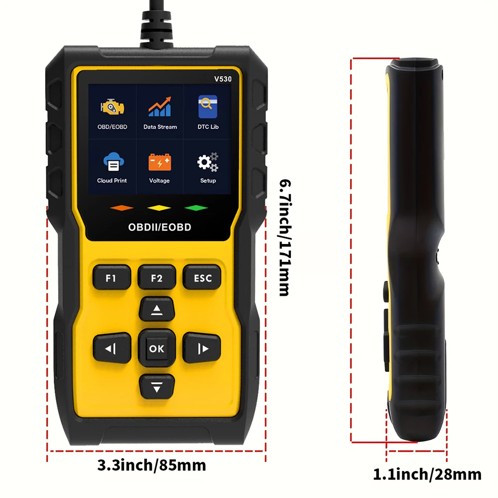 Professional OBD2 Scanner Diagnostic Tool Check Clear Vehicle Engine Fault Code With Cloud Print Battery Sensor Test Function