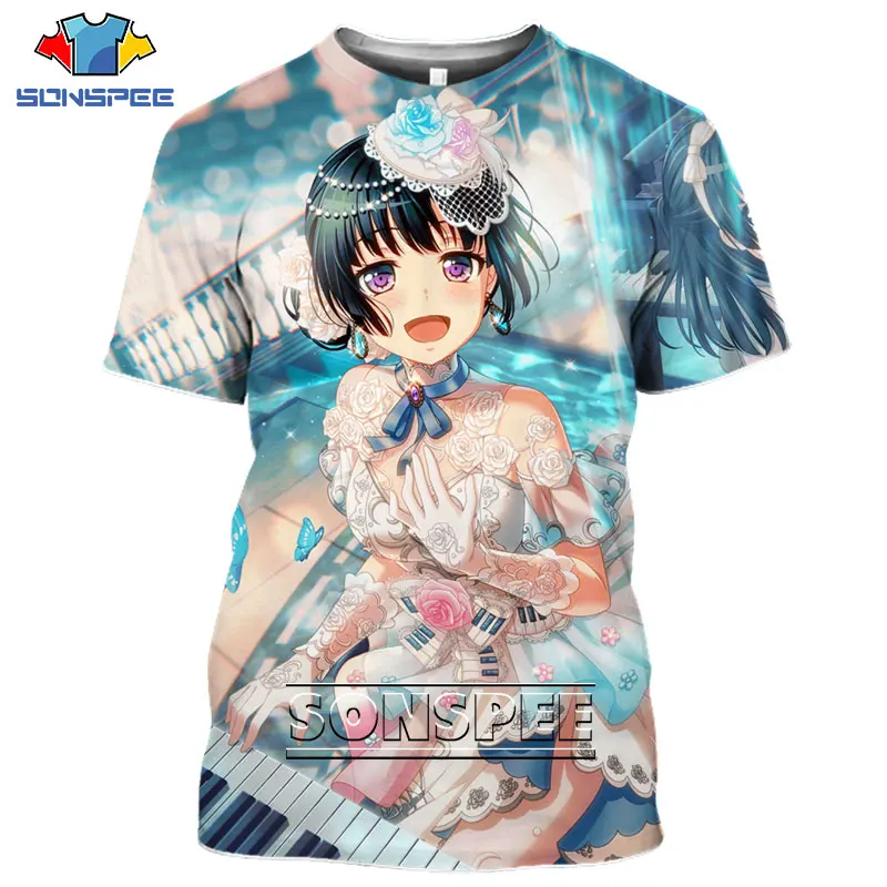 SONSPEE 3D Print Anime Sexy Loli Girl Love Live Tshirt Harajuku Homme Game Tshirt Men Women Cosplay Summer Fashion Short Sleeves