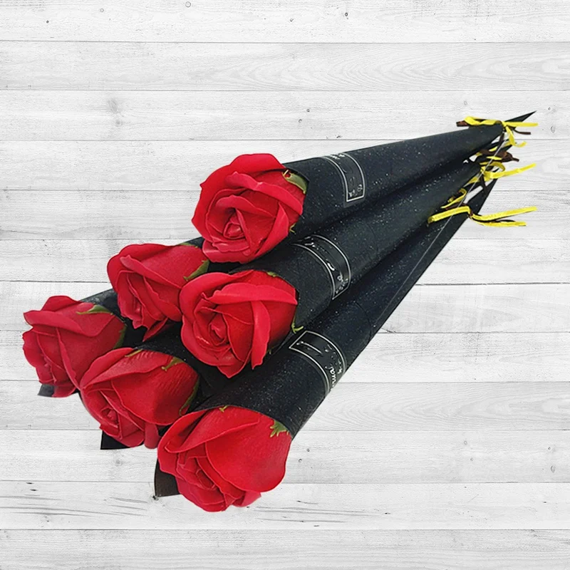Rosas de jabón artificiales para regalo de San Valentín, rosa de simulación coreana, 10 piezas