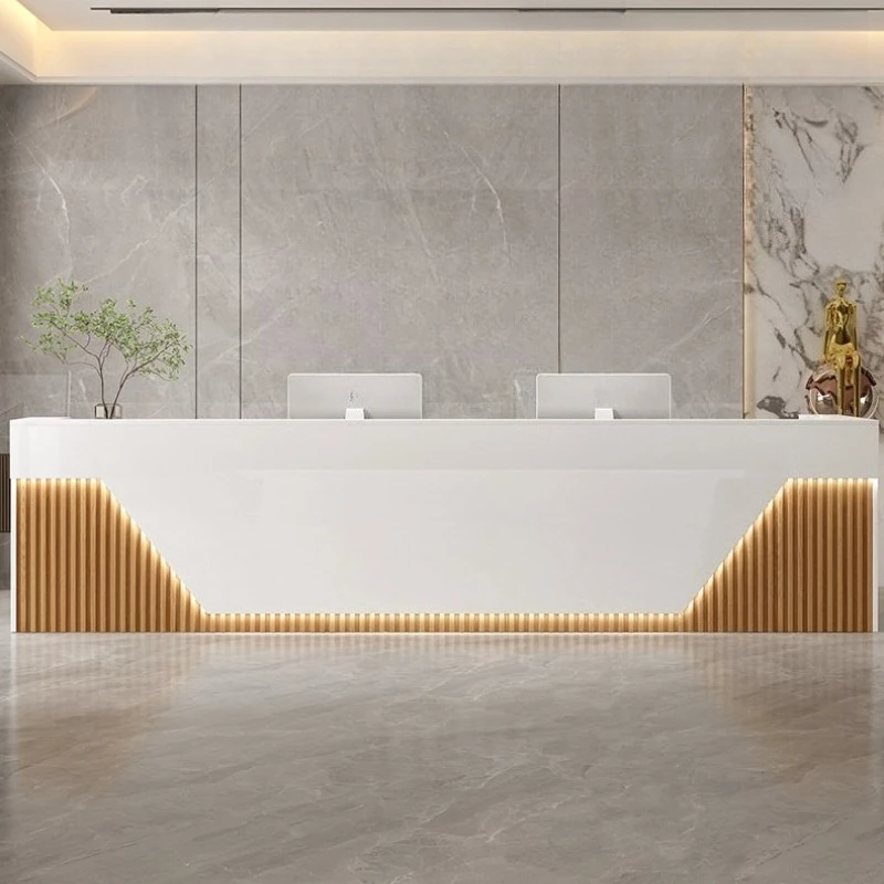 

Company front desk reception counter light luxury multi-scenario reception desk various colors empfangs theke office furniture