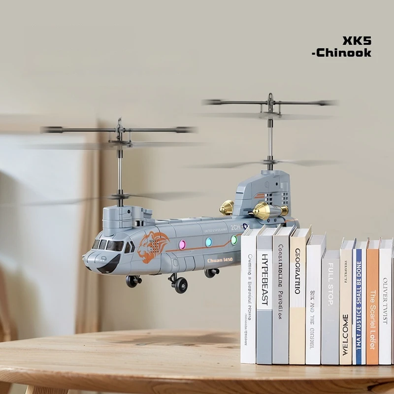 RC Helicopter Chinook Transportation Twin Propeller Drop Resistant Fixed Height Transportation Simulation