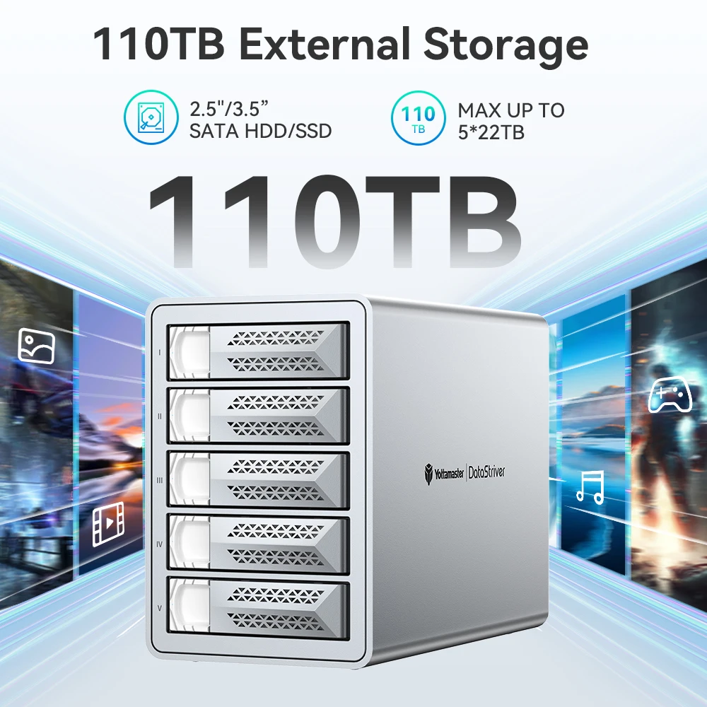 Yottamaster 2.5/3.5 "10Gbps SATA HDD SSD الضميمة نوع C HD حافظة خارجية USB3.1 ديزي سلسلة صندوق تخزين القرص الصلب للعبة ماك