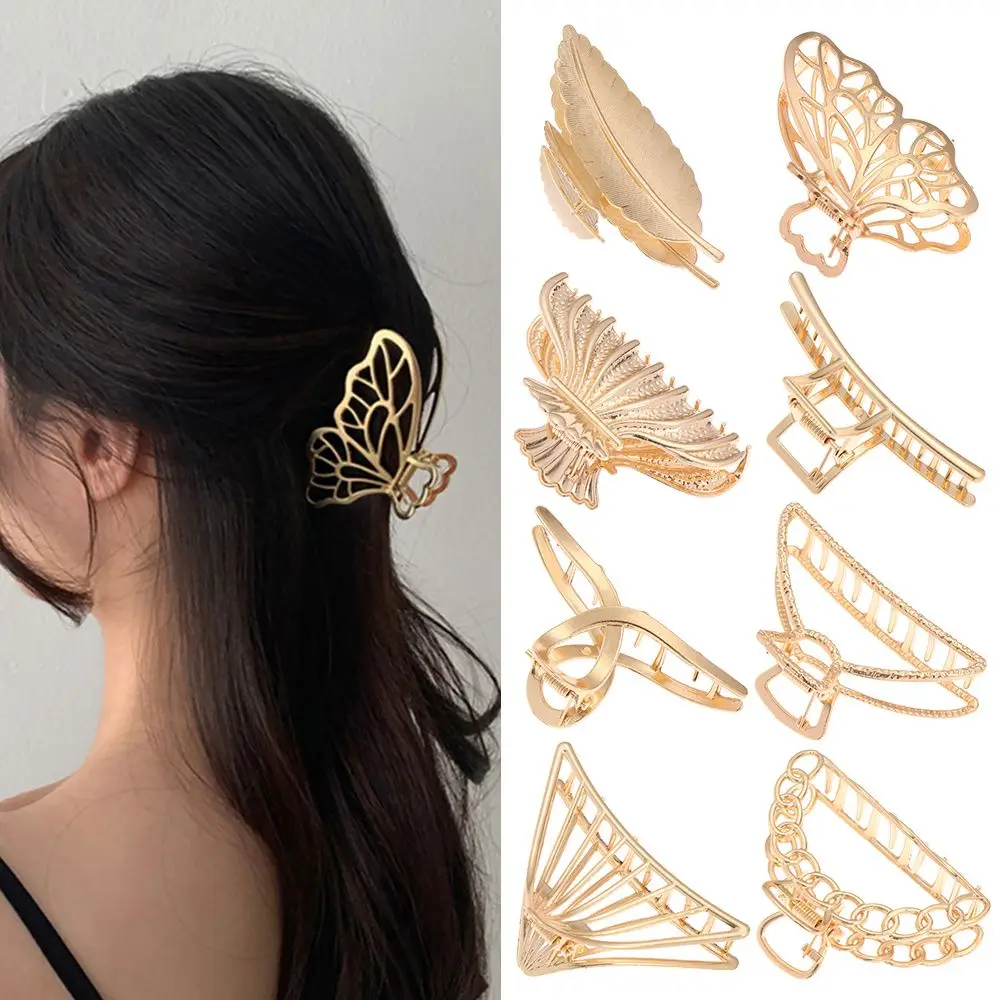 Girls Woman Elegant Headwear Party Accessories Hair Pins Hollow Out Barrettes Butterfly Tassel Hair Claws Metal Hairgrip