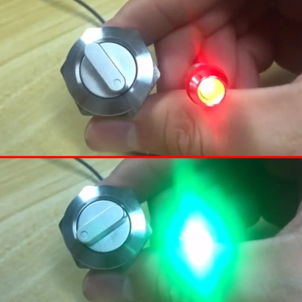 Guuzi 5pcs 12V-24V 22mm LED Metall Kontrollleuchte Wasserdichte Signallampe mit Draht(Rot