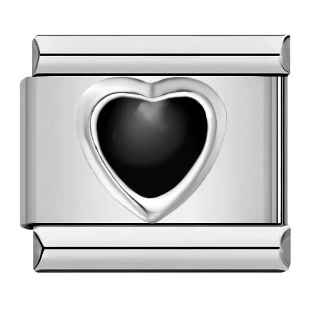 1 Stück Modisches Buntes Herz Y2k Romantisches Italienisches Charm-Element Passend für 9mm Edelstahl-Armbandperlen DIY Schmuckherstellung für Männer und Frauen – Detail 4