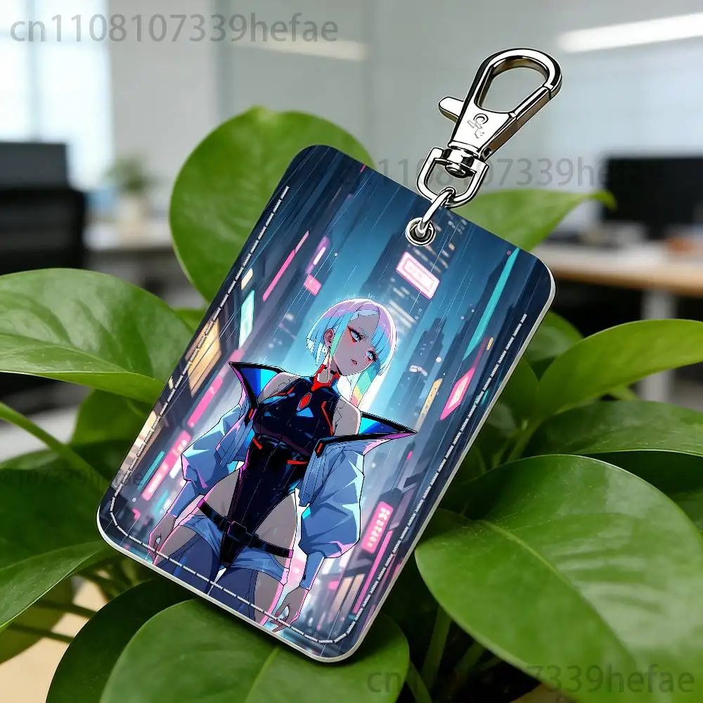 Lucy C-Cyberpunk E-Edgerunners Holder Keychain For Bank Business Work Card Holder Student Card Protective Case Bus Card