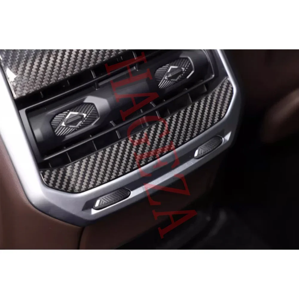 غطاء الكسوة لمنفذ تنفيس الهواء الخلفي للسيارات من ألياف الكربون الحقيقية لسيارات BMW 7 Series G70 2023-2024 ملحقات تجديد السيارة