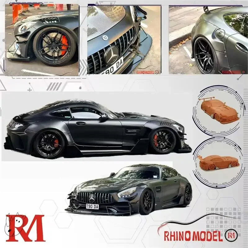 

(Предварительный заказ) Модель Rhino RM 1:64 GT C190 Black Limited999 Литая под давлением модель автомобиля