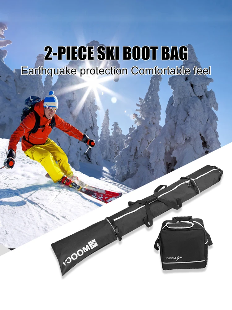 Juego de esquí de 2 uds., bolsa de lona impermeable para esquí y bolsa para botas, Kit de viaje acolchado para esquí y botas, conjunto de bolsa para equipo de esquí para adultos y niños