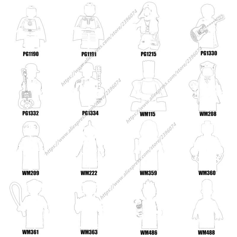 Einzelne Cartoon Actionfiguren Zubehör Bausteine Spielzeug Serie-094