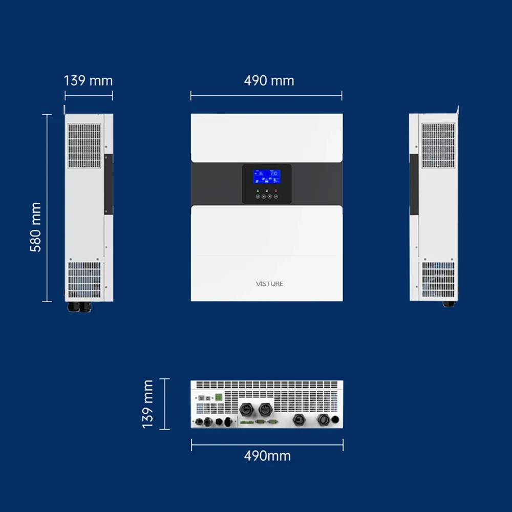 8.0KW Hybrid Solar inverter MPPT Pure Sine Wave 220v 120A Solar power AC inverter Optional WiFi App for LifePO4 Power System