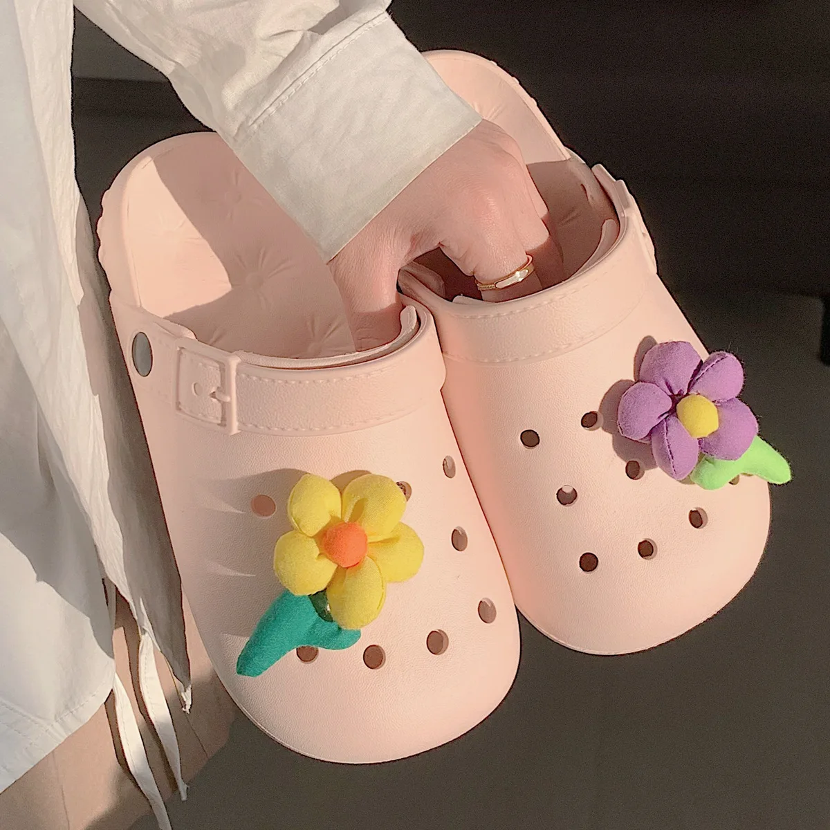 

Милые цветочные тапочки из ЭВА для женщин, летние пляжные сандалии на мягкой подошве, повседневные уличные сандалии