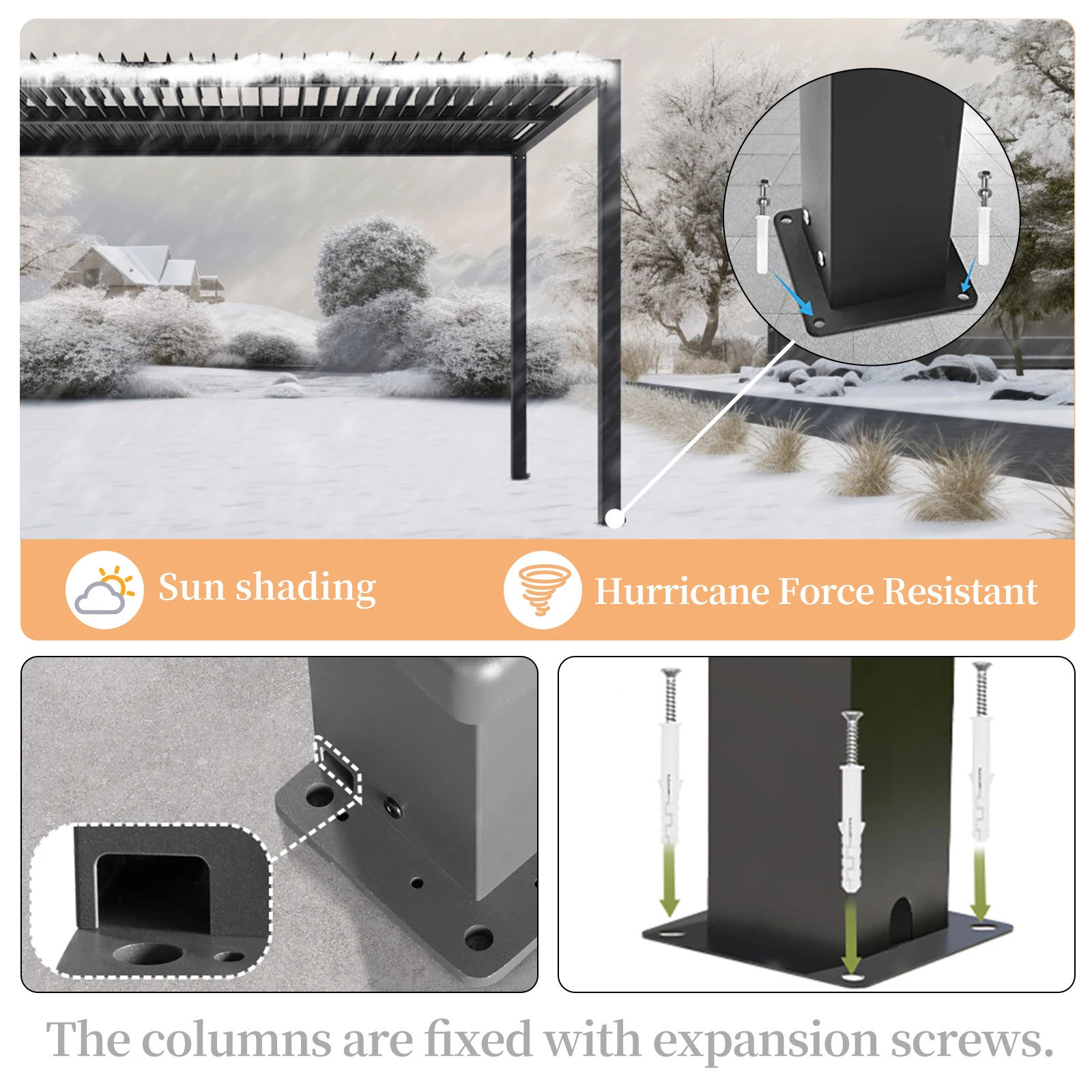 Large Retractable Canopy Sun Shade Aluminum Automatic Patio Garden Pergola for Backyard Poolside Balcony Retractable pergola