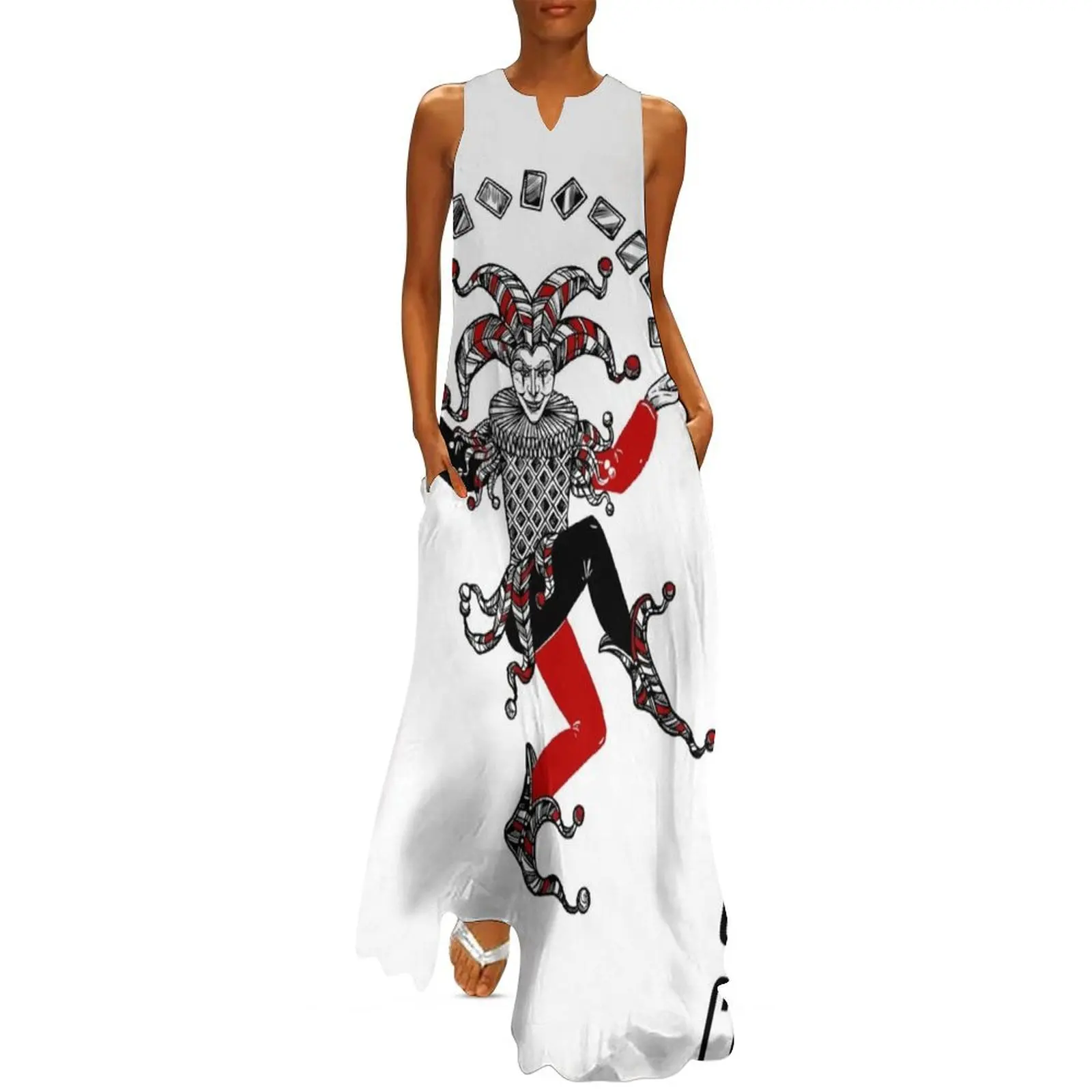 

Color Joker Classic Card Deck Casino Poker Long Dress Summer skirt Beachwear Dress
