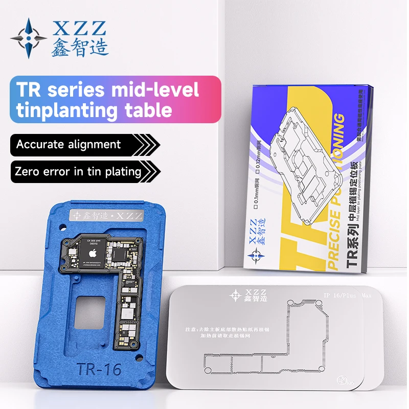 XZZ iPhoneX-16PM Middle Layer Reballing Stencil Platform with Magnetic Base for iPhone X 11 12 13 14 15 16 Pro Max Board Repair