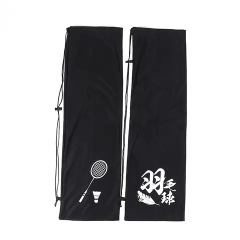 배드민턴 라켓 커버 가방, 부드러운 보관 가방 케이스, 드로스트링 포켓, 휴대용 테니스 라켓 보호