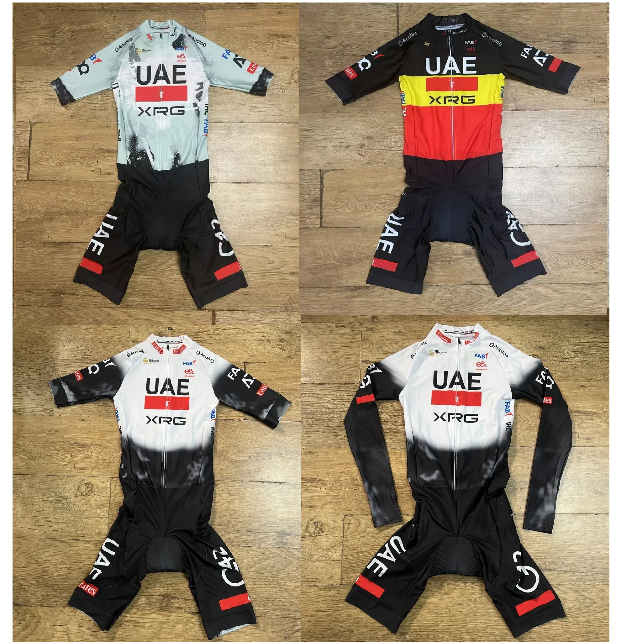 

LASER CUT Skinsuit 2025 UAE XRG TEAM BELGIUM TDF Bodysuit SHORT Cycling Jersey Bike Bicycle Clothing Maillot Ropa Ciclismo