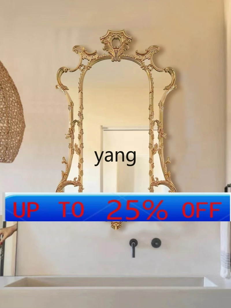 

LMM Новое классическое зеркало для ванной комнаты в стиле ретро, декоративное мытье, настенное настольное косметическое зеркало