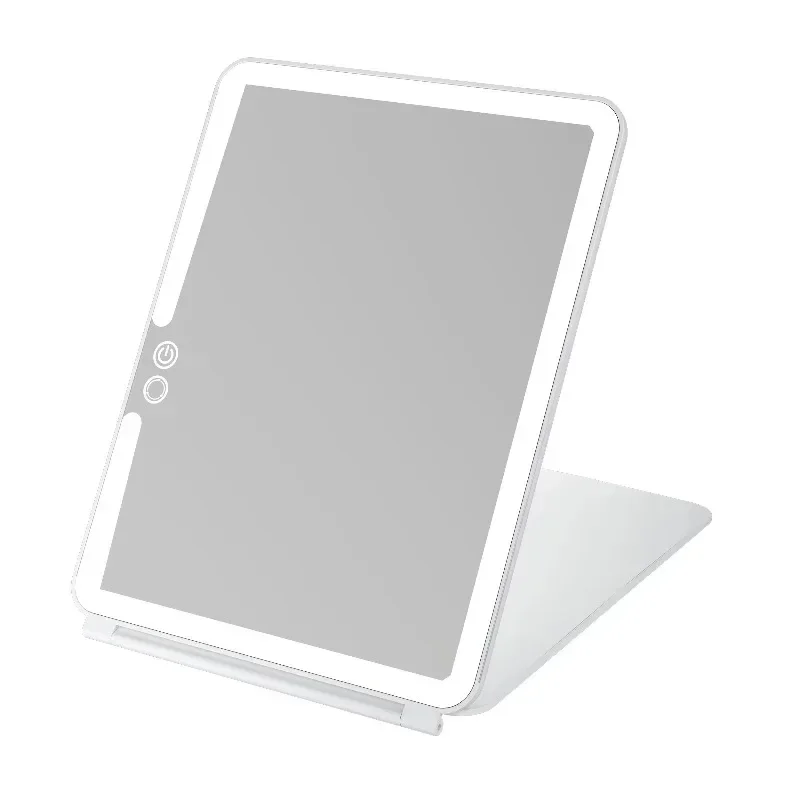 Touch Screen Dimming Square Portable Luminous Rose Gold Cosmetics with Light Emitting Diode Light Charging Travel Makeup