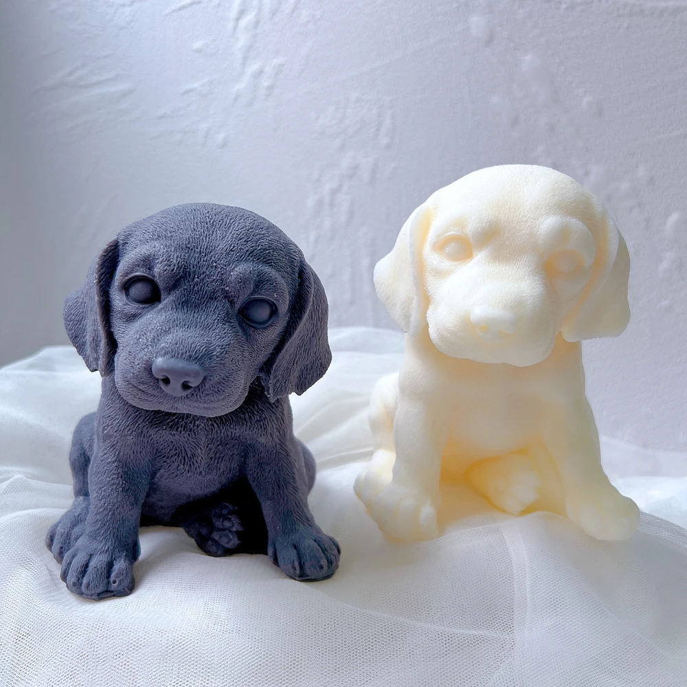 

4 different designs lovely dog plaster moulds Puppy Home Decor Gift Soy Wax Silicone Mold 3D Animal Cute Beagle Dog Candle Molds