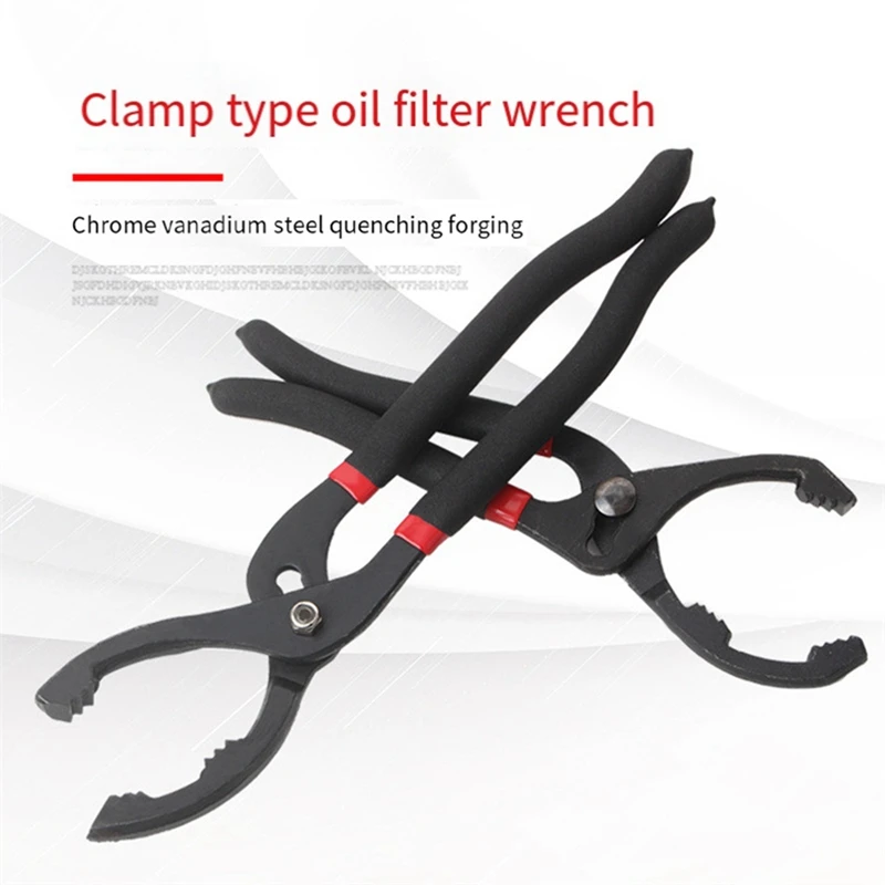 Chiave del filtro dell'olio morsetto di smontaggio filtro griglia dell'olio strumento di manutenzione della chiave di riparazione automatica durevole nero
