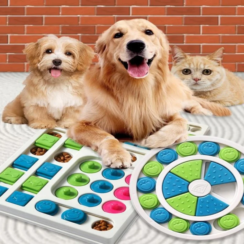 Jouets de puzzle pour chien, mangeoire lente, augmentation interactive, distributeur de nourriture IQ pour chiot, bol antidérapant, jeu d'entraînement pour animaux de compagnie, chat