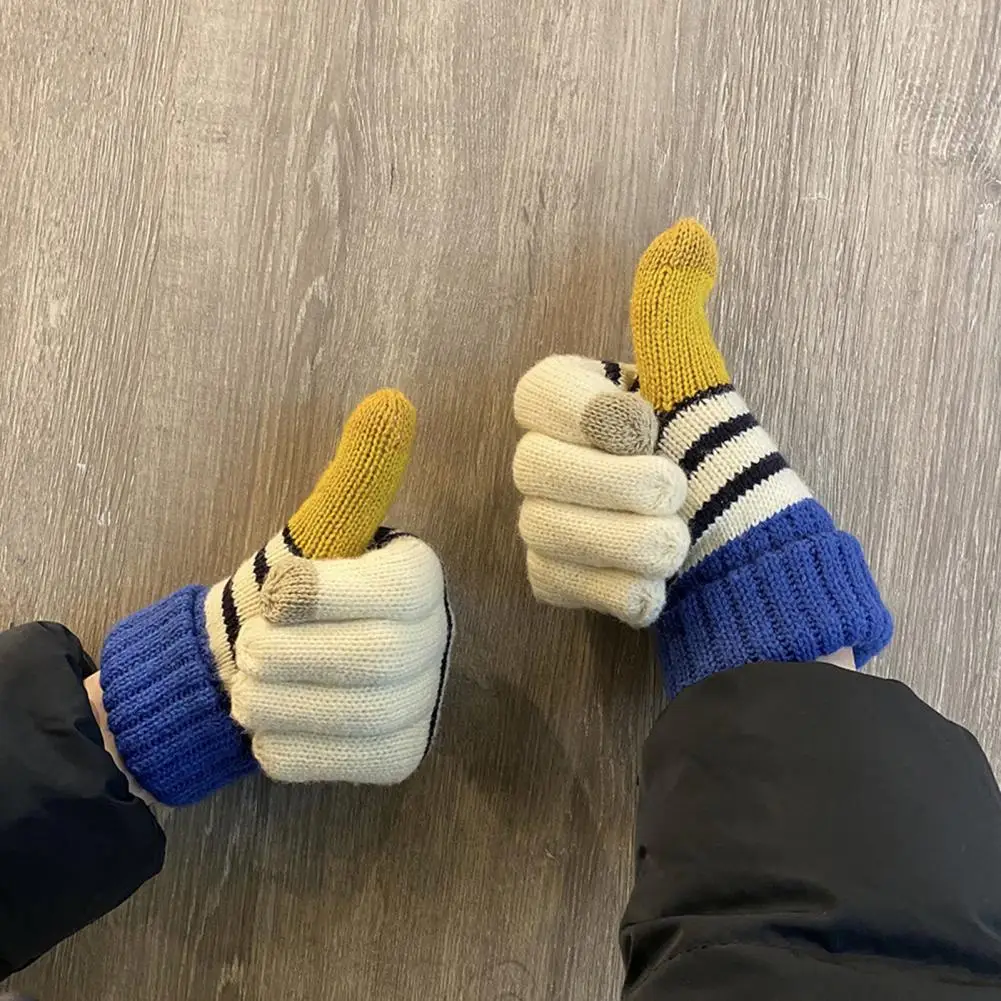 Beheizte Handschuhe 1 Paar Trendy Volle Finger Schöne Plüsch Stricken Skifahren Handschuhe Reiten Liefert