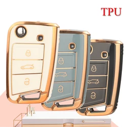 jingyuqin New Arrival TPU Car Flip Key Cover dla Volkswagen VW Golf 7 MK7 Skoda Octavia A7 Polo Key Portect Case Folding Flid