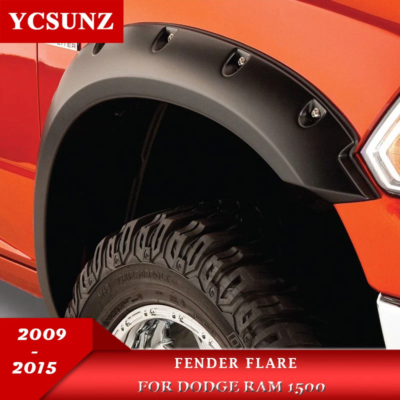 

Wheel Arch Mudguards For dodge ram 1500 2009 2010 2011 2012 2013 2014 2015 fender flares With Bolt Nuts Pickup Truck