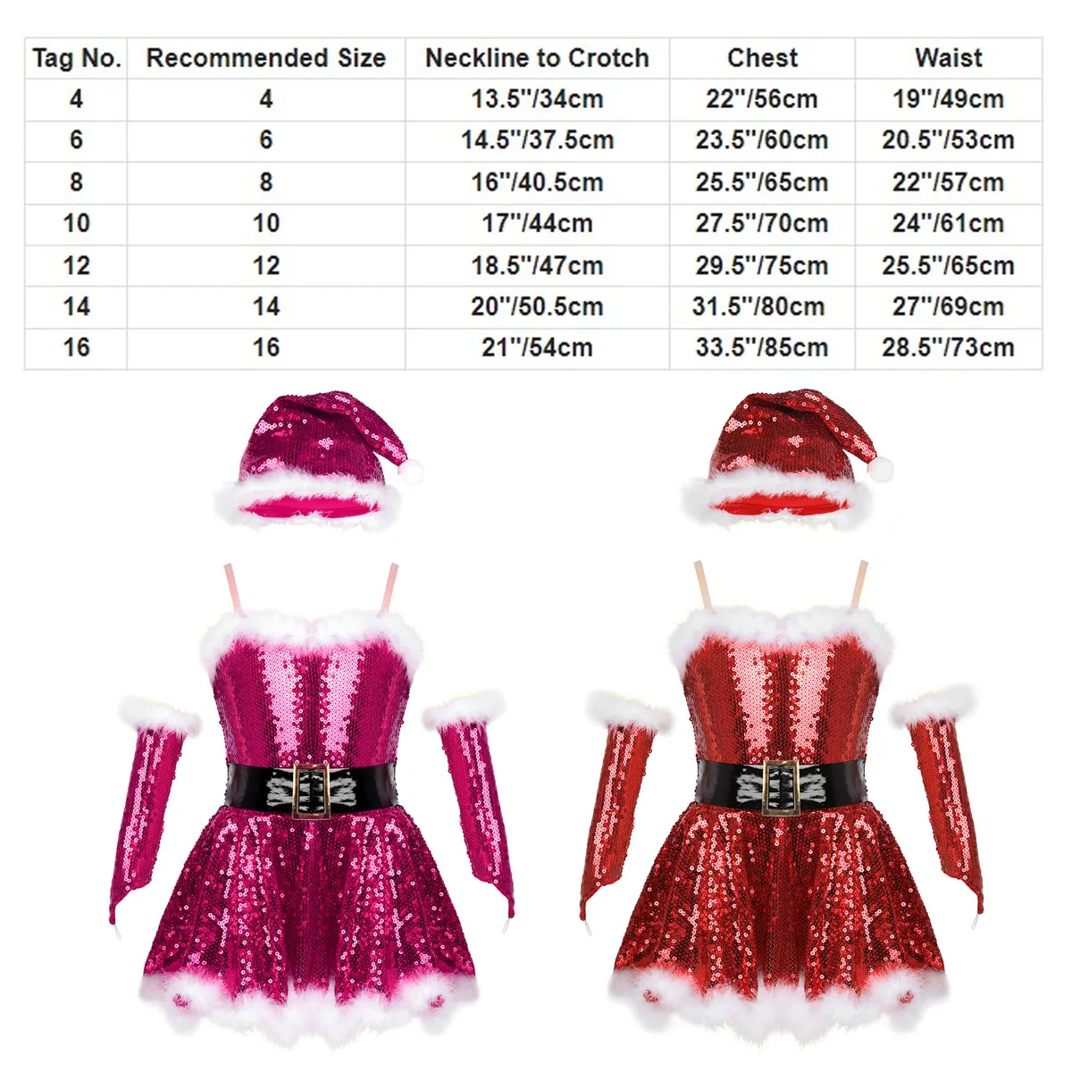 Kids Christmas Costume Sleeveless Sequins Ballet Tutu Dress Figure Skating Gymnastics Leotard Jazz Latin Performance Dancewear