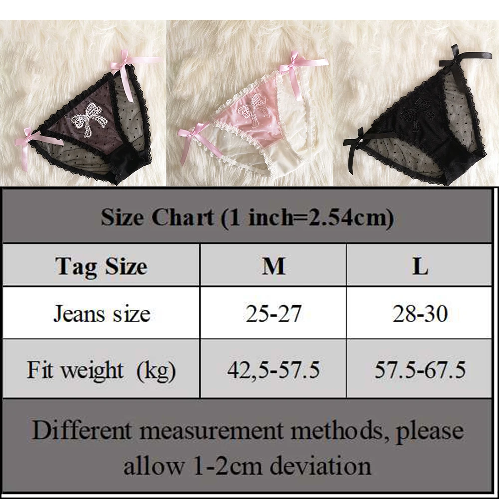 Women Seamless Panties Bow Breathable Underwear Lace Ultra-Thin Briefs Transparent Sexy Lingerie Girls Low Rise Bikini Underpant