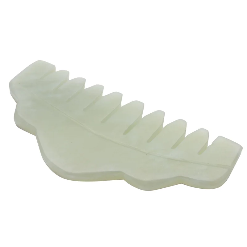 AA20-3X Traditional Nature Jade Comb Massage Spa Acupuncture Head Therapy Trigger Point Treatment On Head Gua Sha Board