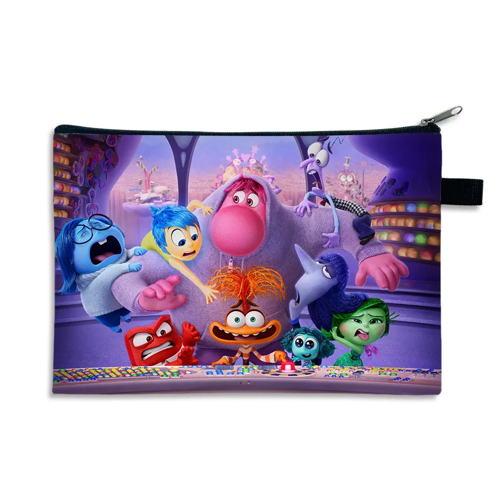 15 stylów Disney Inside Out 2 Cartoon Wallet Bing Bong Joy Sadness Anger Disgust Cute Anime Print Coin Purse Portable Storage Bag