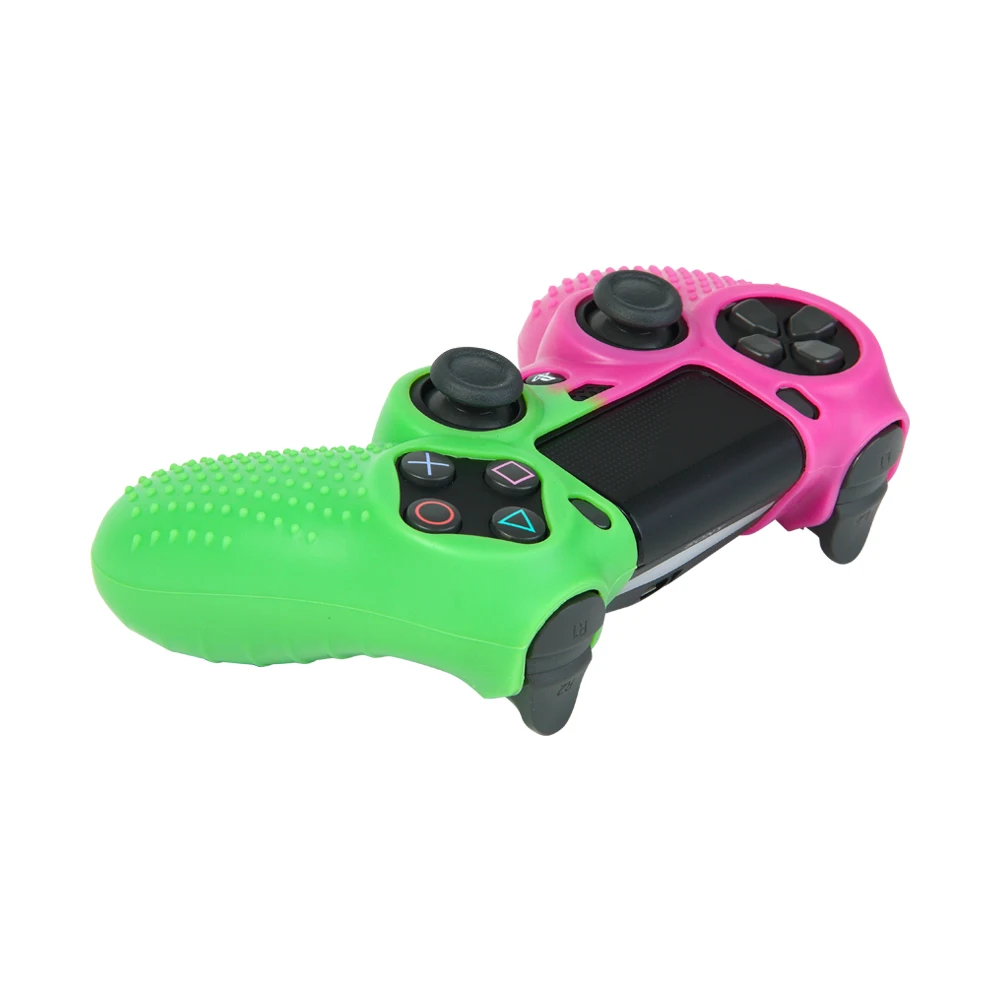 حافظة حماية من السيليكون بلون مختلط وحدة تحكم في وحدة التحكم في وحدة التحكم في وحدة التحكم بغلاف من السيليكون الناعم غطاء جلد لسوني بلاي ستيشن 4 PS4