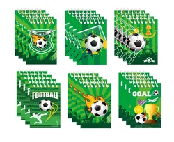 BANBALLON 12pcs Soccer Mini Notepads Soccer Themed Notebooks Soccer Party Favors Set with Spiral Notebooks in 6 Style for Teache