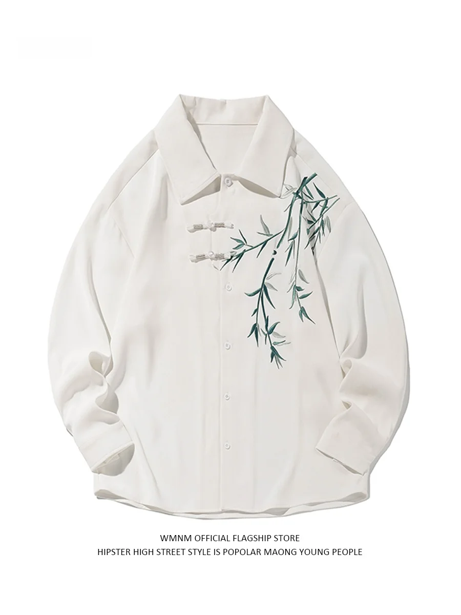 

Мужская куртка Wmnm с вышивкой в китайском стиле, с длинными рукавами, повседневная, на пуговицах, весна-осень, премиум-класс, верхняя одежда