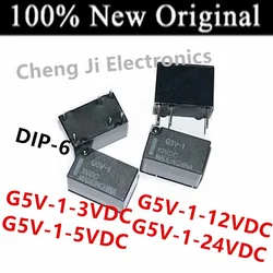 Lote de 10 unidades de G5V-1-3VDC, G5V-1-5VDC, G5V-1-9VDC, G5V-1-12VDC, DIP-6, relé de señal pequeño Original, nuevo, G5V-1-24VDC