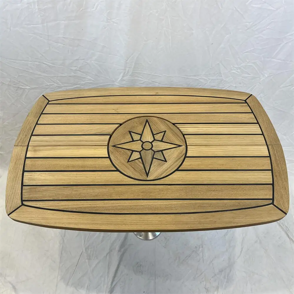 

Складная столешница из массива тика 300/610x940 мм, 11.8/24x37 дюймов, с инкрустацией в виде звезды, для морских судов, караванов, автодомов TC642 2b4h685