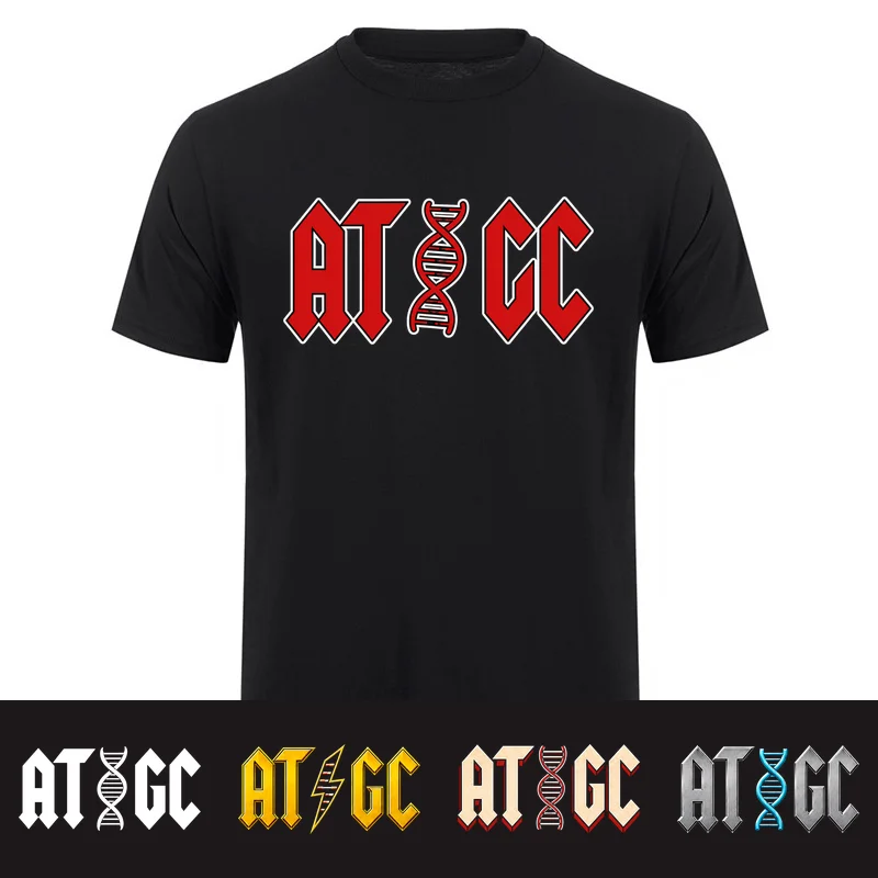 AT GC Biology DNA Double Helix T-shirt Science Teacher Student Geek Gift Cotton Short Sleeve T Shirt Tops HJ-178