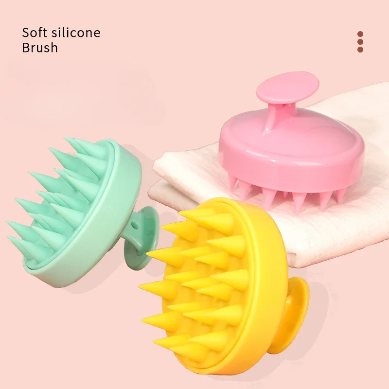 Multifunctional Silicone Scalp Massage Comb Shower Brush Mini Head Meridian Massage Wash Clean Care Hair Tool Brush