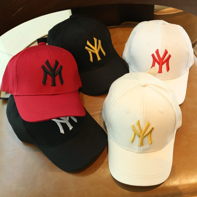 Spring Summer Child Letter Embroidery Outdoor Leisure Sun Baseball Cap For Boy Girl Cotton Breathable Solid Color Adjustable Cap